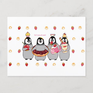 Sweet Dessert Pinguine Postkarte