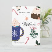 Sweet Desserts Illustrated Holiday Food Christmas Feiertagskarte (Stehend Vorderseite)