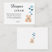 Sweet Diaper Raffle Card for Baby Shower Begleitkarte (Vorne/Hinten)