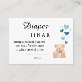 Sweet Diaper Raffle Card for Baby Shower Begleitkarte