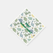 Sweet Dino Pattern 1st Birthday Paper Napkins Serviette (Ecke)