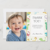 Sweet Dinomite Photo 1st Birthday Invitation Dankeskarte (Vorderseite)