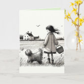 Sweet Dog Card Karte (Gelbe Blume)