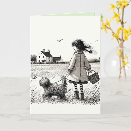 Sweet Dog Card Karte (Gelbe Blume)