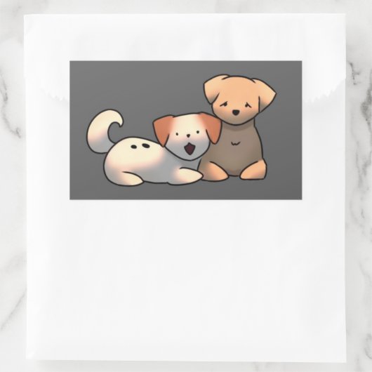 Sweet dogs, puppy rechteckiger aufkleber (Tasche)