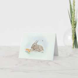 Sweet Donkey and Wildflowers Small Greeting Card  Dankeskarte