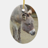 Sweet Donkey, Animal Gray, Horse Family Keramik Ornament (Vorne)