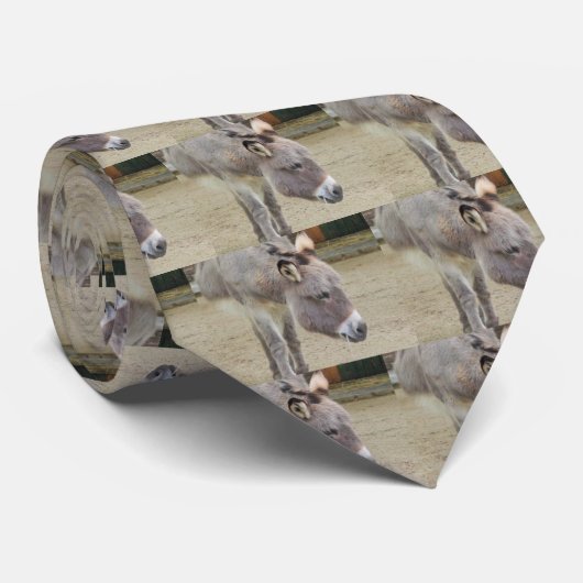 Sweet Donkey, Animal Gray, Horse Family Krawatte (Gerollt)