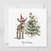 Sweet Donkey's erstes Weihnachten Einladung (Vorderseite)