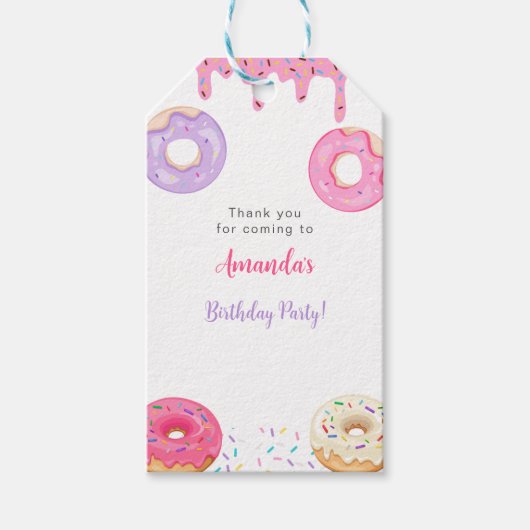 Sweet Donut Birthday Geschenkanhänger (Vorderseite)