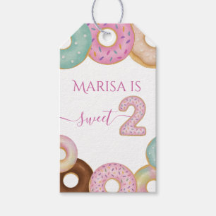 Sweet Donut Birthday   Party für farbige Kinder - Geschenkanhänger