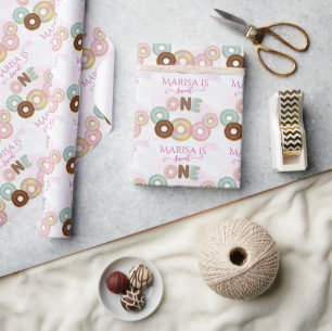 Sweet Donut Birthday Party für farbige Kinder - Geschenkpapier
