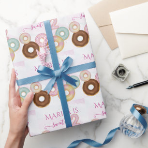 Sweet Donut Birthday   Party für farbige Kinder - Geschenkpapier