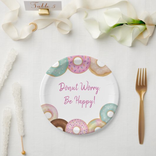 Sweet Donut Birthday | Party für farbige Kinder - Pappteller (Hochzeit)