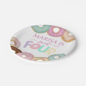 Sweet Donut Birthday | Party für farbige Kinder - Pappteller (Schrägansicht)