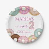 Sweet Donut Birthday | Party für farbige Kinder - Pappteller (Vorderseite)
