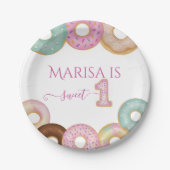 Sweet Donut Birthday | Party für farbige Kinder - Pappteller (Vorderseite)