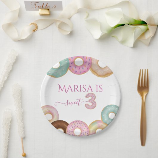 Sweet Donut Birthday | Party für farbige Kinder - Pappteller (Hochzeit)