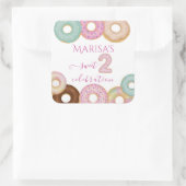 Sweet Donut Birthday | Party für farbige Kinder - Quadratischer Aufkleber (Tasche)