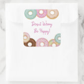 Sweet Donut Birthday | Party für farbige Kinder - Quadratischer Aufkleber (Tasche)