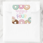 Sweet Donut Birthday | Party für farbige Kinder - Quadratischer Aufkleber (Tasche)