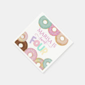 Sweet Donut Birthday | Party für farbige Kinder - Serviette (Ecke)