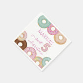 Sweet Donut Birthday | Party für farbige Kinder - Serviette (Ecke)