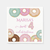 Sweet Donut Birthday | Party für farbige Kinder - Serviette (Vorderseite)