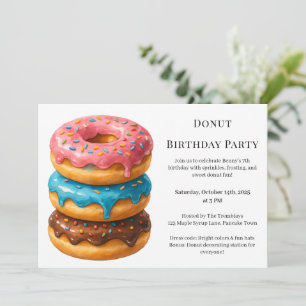 Sweet Donut Brunch   Geburtstagsfeier Einladung