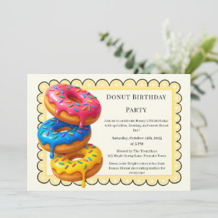 Sweet Donut Brunch   Geburtstagsfeier Einladung