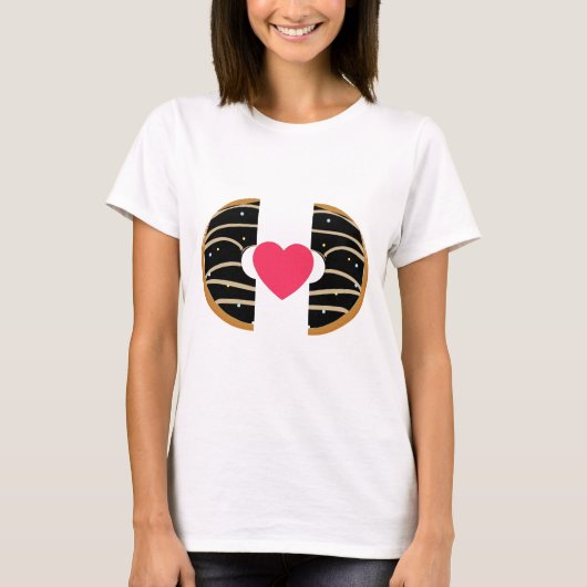 Sweet Donut Heart Love Design shirt (Vorderseite)