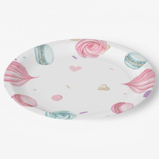 Sweet Donut Niedlich bunt Pappteller (Schrägansicht)