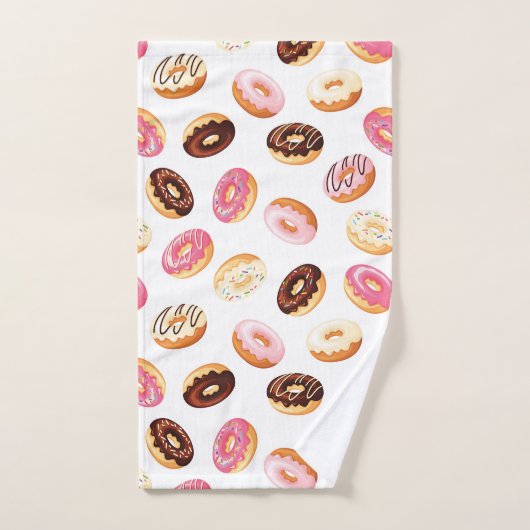 Sweet Donut Pattern Badhandtuch Set (Handtuch)