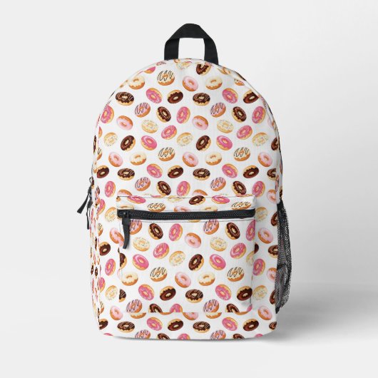 Sweet Donut Pattern Bedruckter Rucksack (Vorderseite)