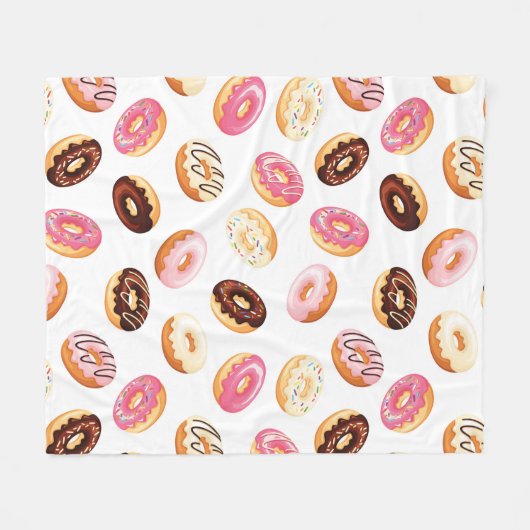 Sweet Donut Pattern Fleecedecke (Vorderseite (Horizontal))