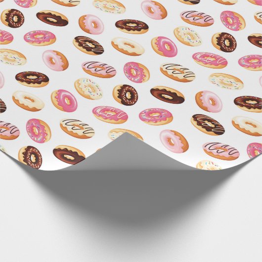 Sweet Donut Pattern Geschenkpapier (Ecke)