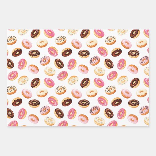 Sweet Donut Pattern Geschenkpapier Set (Vorderseite)