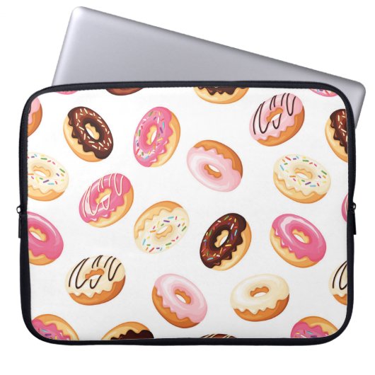 Sweet Donut Pattern Laptopschutzhülle (Vorderseite)