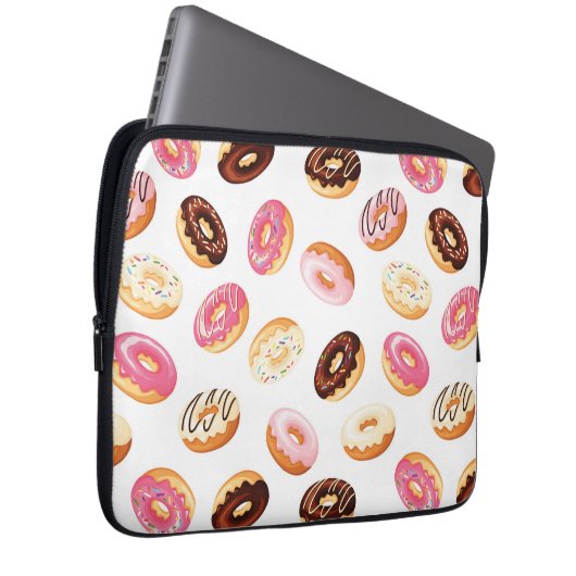 Sweet Donut Pattern Laptopschutzhülle (Vorne Rechts)