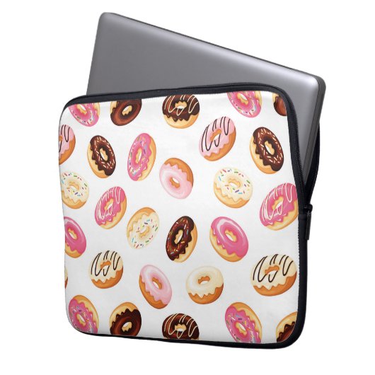 Sweet Donut Pattern Laptopschutzhülle (Vorderseite Links)