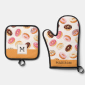Sweet Donut Pattern Ofenhandschuh & Topflappen-Set (Vorderseite)