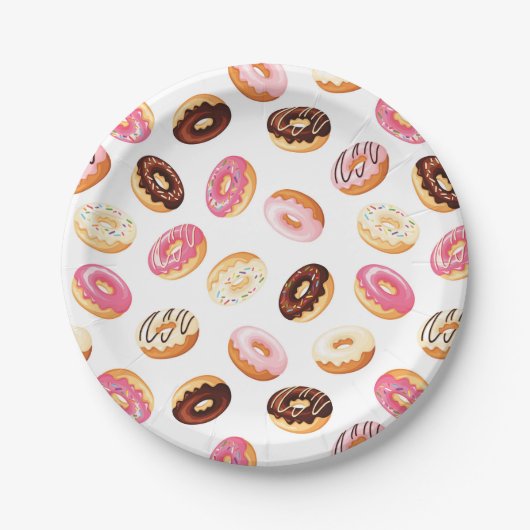 Sweet Donut Pattern Pappteller (Vorderseite)