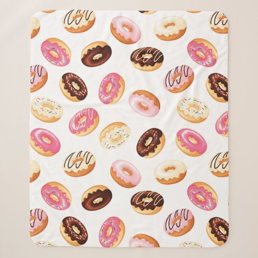 Sweet Donut Pattern Sherpadecke (Vorderseite)