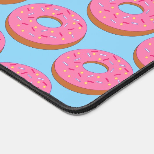 Sweet Donut Rings - Rosa / Blau - Funny Text hinzu Schreibtischunterlage (Ecke)