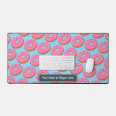 Sweet Donut Rings - Rosa / Blau - Funny Text hinzu Schreibtischunterlage (Tastatur & Maus)