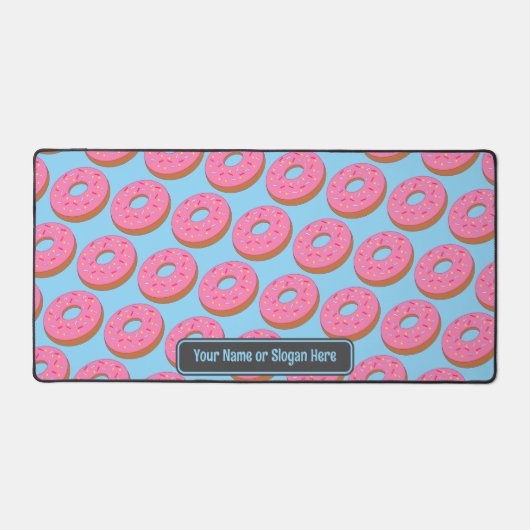 Sweet Donut Rings - Rosa / Blau - Funny Text hinzu Schreibtischunterlage (Vorderseite)