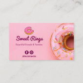 Sweet Donuts Business | Niedlicher rosa Strichcode Visitenkarte (Rückseite)