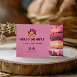 Sweet Donuts Business | Niedlicher rosa Strichcode Visitenkarte