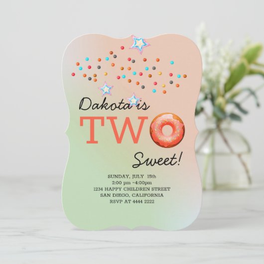 Sweet Donuts Geburtstag Einladung (Stehend Vorderseite)