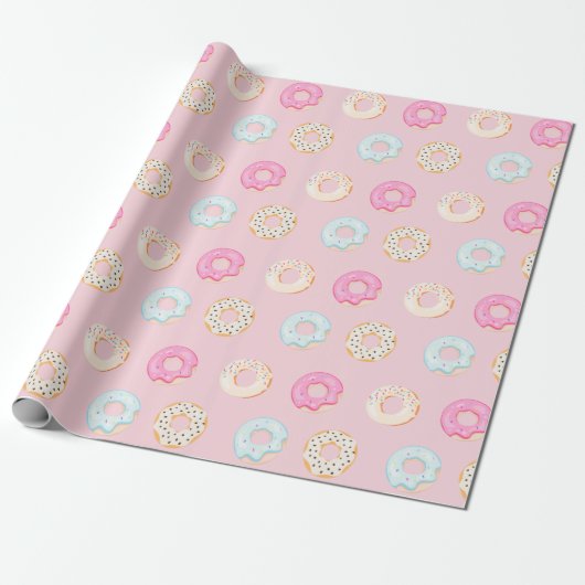 Sweet Donuts Pink Geschenkpapier (Ungerollt)